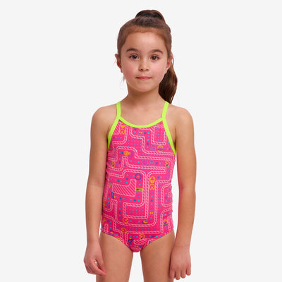 Girl's Printed One Piece | Packed Pink