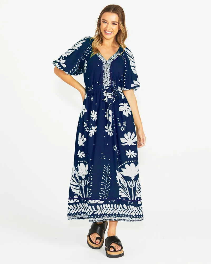 Lyndel Dress | Navy Floral