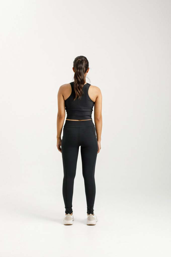 Drawstring Pocket Legging | Black