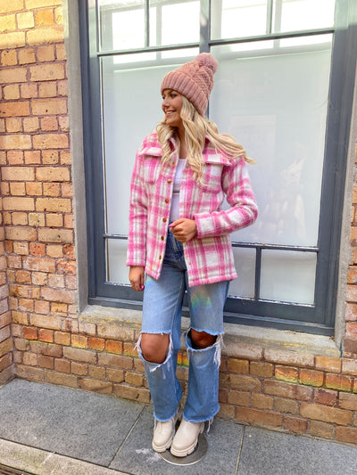 Annalise Shacket | Pink Check