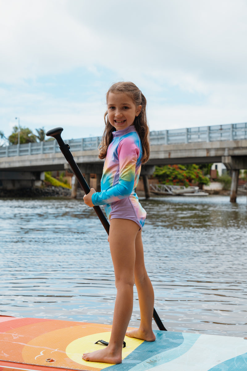 Girls L/S Swimsuit | Tie Dye