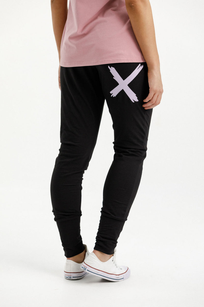 Apartment Pants | Black with Lilac X