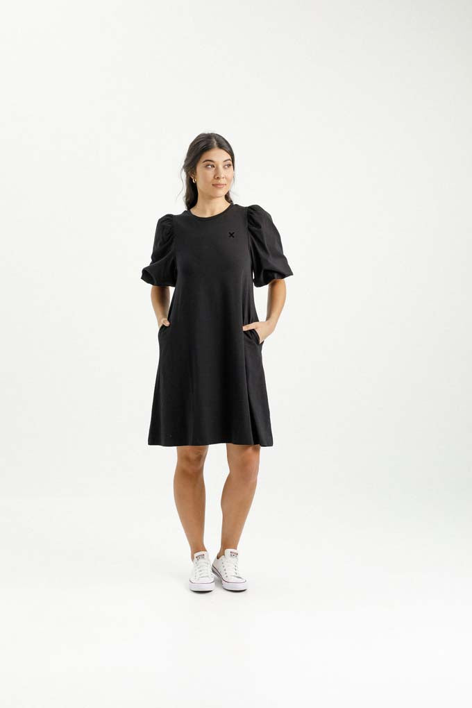 Ivy Dress | Black with Black X