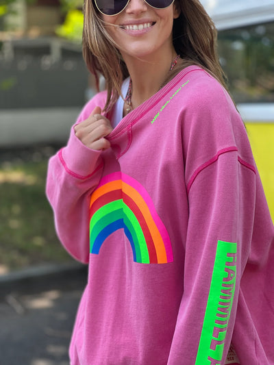 Vintage Rainbow Sweat | Washed Pink