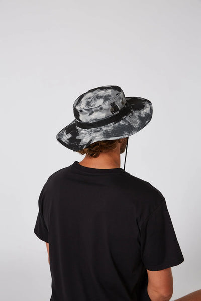 Hiker Mens Wide Brim Hat | Black/Camo