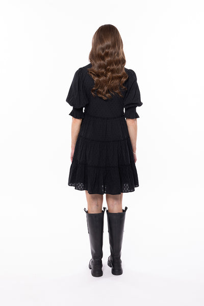 Claire Tiered Mini Dress | Black