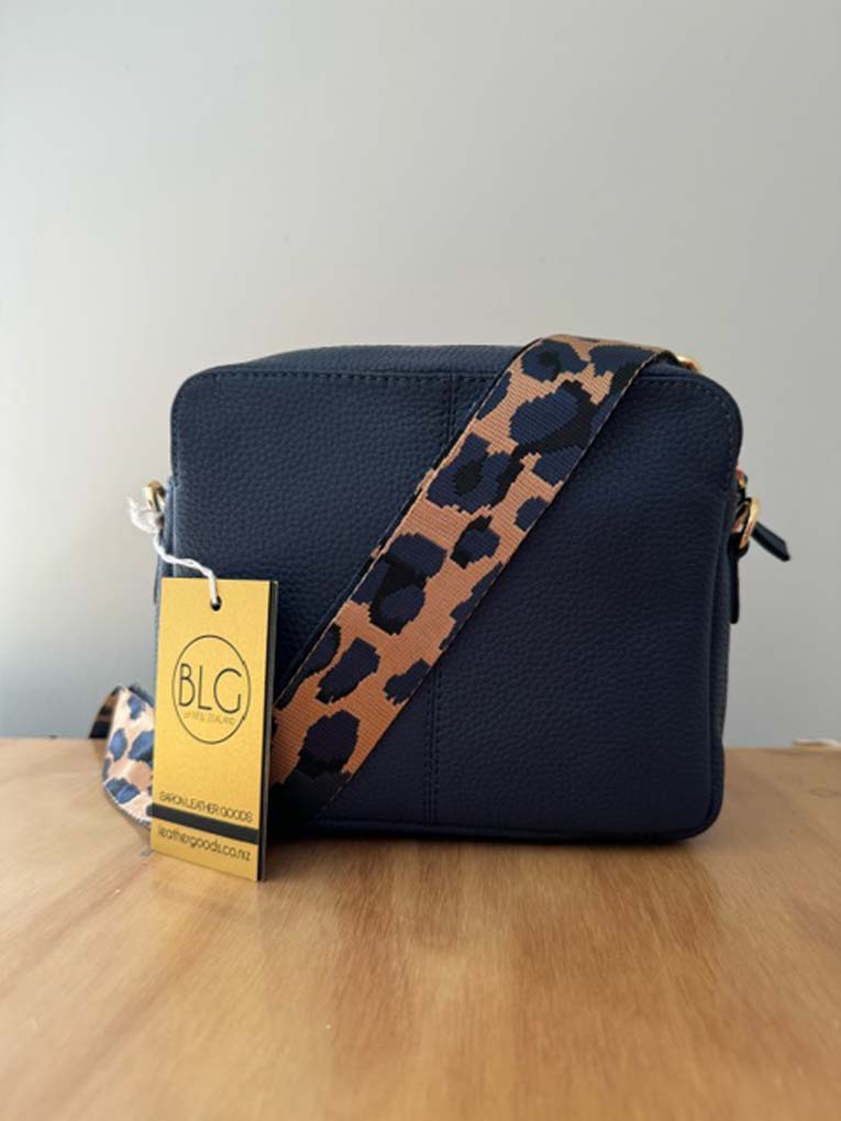 1028 Leather Crossbody Bag | Navy